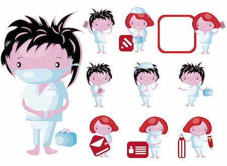 prescription bags - Medical website icons staff buttons vector kids set Stock Photo - Budget Royalty-Free & Subscription, Code: 400-04320066