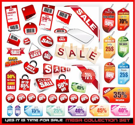simsearch:400-05341250,k - Yes it's time to sale! Sale Tags Mega Collection Set with a lot of design elements Stock Photo - Budget Royalty-Free & Subscription, Code: 400-04320071