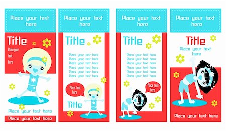 Two Sided Rack Cards or web banners. Kids Stock Photo - Budget Royalty-Free & Subscription, Code: 400-04320108