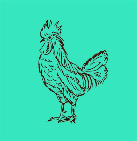 simsearch:400-04375681,k - Proud cock retro tattoo style Chicken vector Photographie de stock - Aubaine LD & Abonnement, Code: 400-04320296