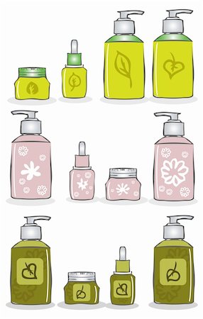 plastic bottle vector - Bio, eco & flower cosmetic icons set, box, tube Stock Photo - Budget Royalty-Free & Subscription, Code: 400-04320484