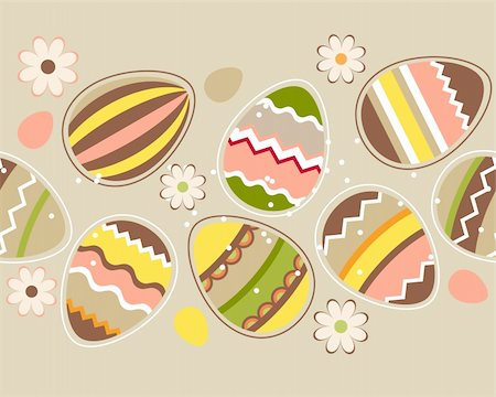 simsearch:400-05371255,k - Seamless horizontal spring pattern with easter eggs Foto de stock - Royalty-Free Super Valor e Assinatura, Número: 400-04320607