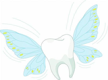 Cartoon Tooth Character Flying in the air Stock Photo - Budget Royalty-Free & Subscription, Code: 400-04320630