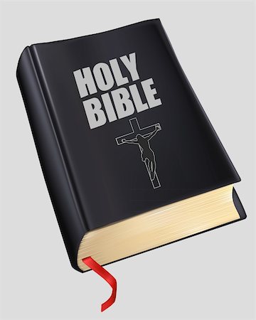 Bible with the red tab on a gray background Photographie de stock - Aubaine LD & Abonnement, Code: 400-04320633