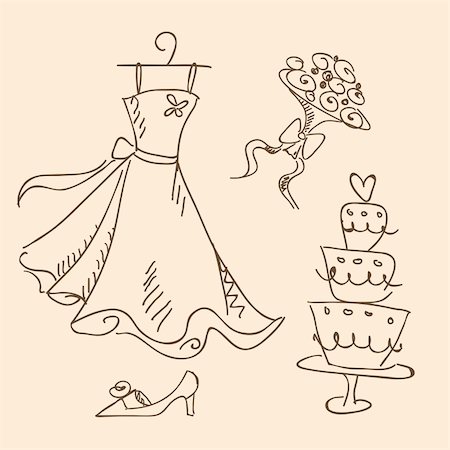 wedding sketch, vector illustration Stock Photo - Budget Royalty-Free & Subscription, Code: 400-04320748