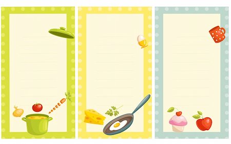 fruit artworks pattern - set of old fashioned recipe card , vector illustration Stock Photo - Budget Royalty-Free & Subscription, Code: 400-04320757