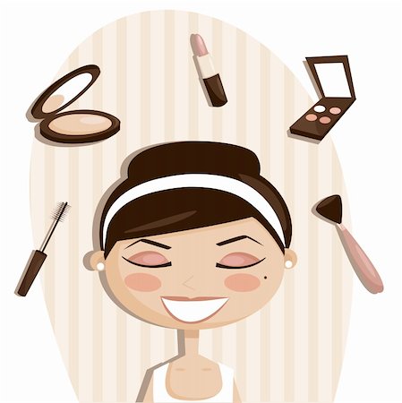 Makeup objects, vector illustration Stock Photo - Budget Royalty-Free & Subscription, Code: 400-04320751