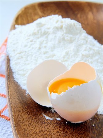 Basic baking ingredients eggs, flour Stock Photo - Budget Royalty-Free & Subscription, Code: 400-04321115