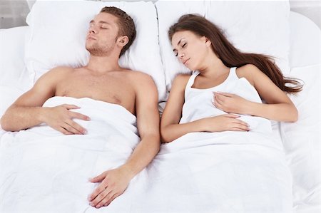 Two young sleeping in bed Stock Photo - Budget Royalty-Free & Subscription, Code: 400-04321149