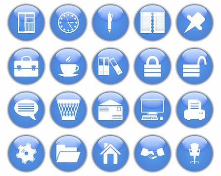 simsearch:400-04650271,k - Business and office set of different vector web icons Stock Photo - Budget Royalty-Free & Subscription, Code: 400-04321270