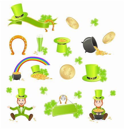simsearch:400-04316567,k - St. Patrick's Day symbols. Vector illustration, isolated on white Foto de stock - Royalty-Free Super Valor e Assinatura, Número: 400-04321388