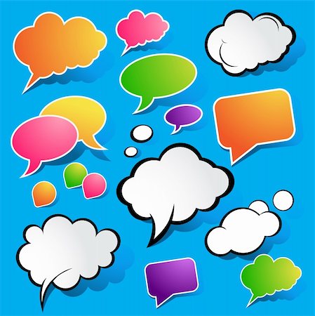 speech bubble with someone thinking - Cute Speech Bubbles, vector illustration. Stock Photo - Budget Royalty-Free & Subscription, Code: 400-04321446