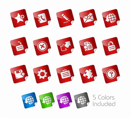 The vector file includes 5 color versions for each icon in different layers. Photographie de stock - Aubaine LD & Abonnement, Code: 400-04321455