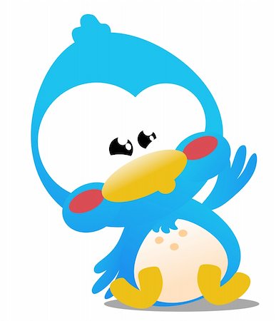 Cute little blue toon bird icon Foto de stock - Royalty-Free Super Valor e Assinatura, Número: 400-04321559