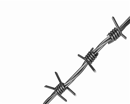 simsearch:400-04470103,k - Barbed wire, corner version, isolated on white background Photographie de stock - Aubaine LD & Abonnement, Code: 400-04321696