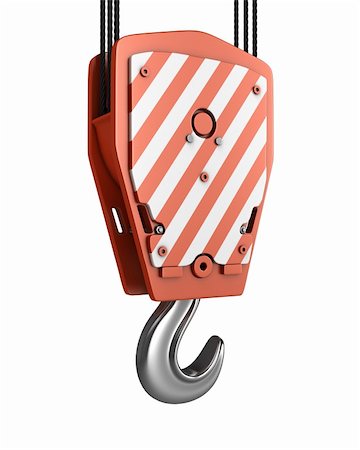 simsearch:400-04392741,k - Red crane hook isolated on white background Foto de stock - Super Valor sin royalties y Suscripción, Código: 400-04321700