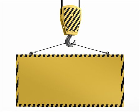 simsearch:400-04422019,k - Yellow crane hook lifting blank yellow for design purposes, isolated on white background Fotografie stock - Microstock e Abbonamento, Codice: 400-04321702