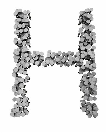 Alphabet made from hammered nails isolated on white background Stock Photo - Budget Royalty-Free & Subscription, Code: 400-04321739