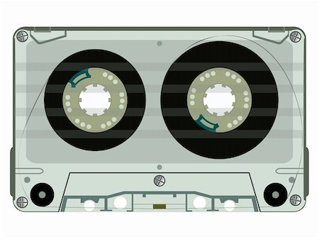 simsearch:400-06357261,k - audio tape cassette isolated on white, abstract vector art illustration Stock Photo - Budget Royalty-Free & Subscription, Code: 400-04321898