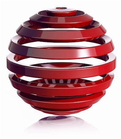 3d sphere design. Made of ring elements. 3d render Stock Photo - Budget Royalty-Free & Subscription, Code: 400-04321998