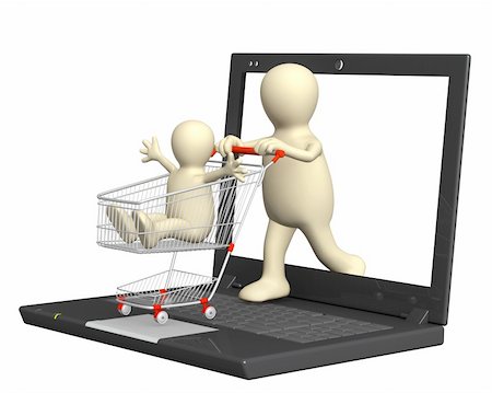 simsearch:400-06208146,k - Conceptual image - virtual family shopping. 3d Stockbilder - Microstock & Abonnement, Bildnummer: 400-04322016