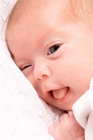 Baby girl in the age of one months isolated on white Stock Photo - Budget Royalty-Free & Subscription, Code: 400-04322091