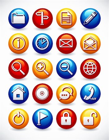 red and blue folder icon - Vector illustration -  Glossy web icon set Stock Photo - Budget Royalty-Free & Subscription, Code: 400-04322217