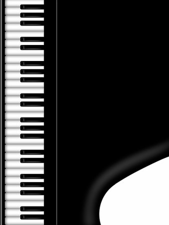 simsearch:400-05676575,k - Grand Piano Keyboard Black and White Background Illustration Photographie de stock - Aubaine LD & Abonnement, Code: 400-04322462