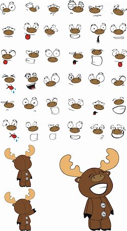reindeer clip art - reindeer cartoon set in vector format very easy to edit Stock Photo - Budget Royalty-Free & Subscription, Code: 400-04322567