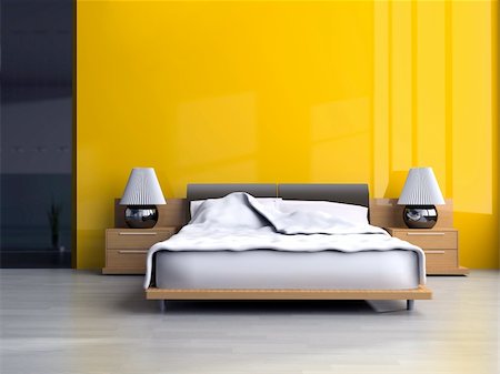 Bedroom in modern style 3d rendering Foto de stock - Royalty-Free Super Valor e Assinatura, Número: 400-04322586