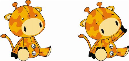 giraffe plush cartoon in vector format very easy to edit Stock Photo - Budget Royalty-Free & Subscription, Code: 400-04322600
