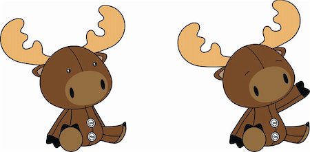 reindeer clip art - reindeer plush cartoon in vector format very easy to edit Stock Photo - Budget Royalty-Free & Subscription, Code: 400-04322603