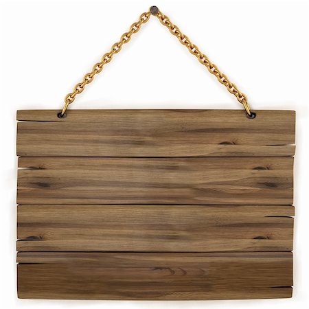 simsearch:400-04420614,k - blank wooden sign hanging on a chain. isolated on white. with clipping path. Stock Photo - Budget Royalty-Free & Subscription, Code: 400-04322680