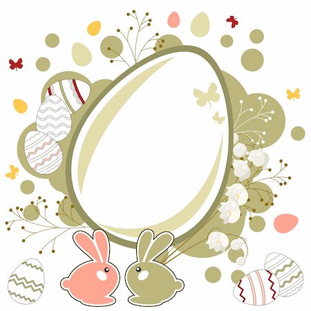 simsearch:400-05371255,k - Easter greeting card with eggs and rabbits Foto de stock - Royalty-Free Super Valor e Assinatura, Número: 400-04322708