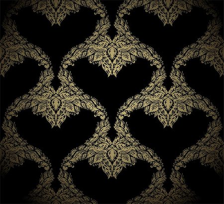 simsearch:400-04686213,k - Seamless golden beauty vector ornament on a black background Stock Photo - Budget Royalty-Free & Subscription, Code: 400-04322713
