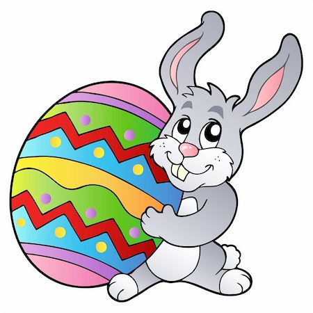 simsearch:400-04343827,k - Cartoon bunny holding Easter egg - vector illustration. Stock Photo - Budget Royalty-Free & Subscription, Code: 400-04322822
