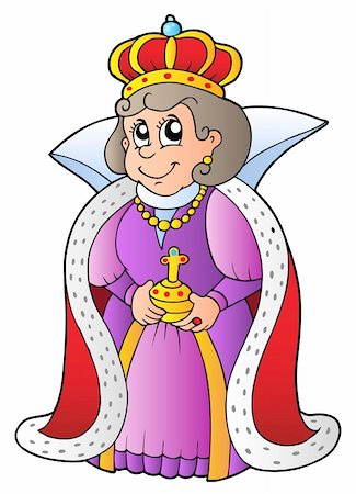 Happy queen on white background - vector illustration. Foto de stock - Super Valor sin royalties y Suscripción, Código: 400-04322844