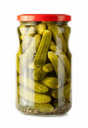 pickling gherkin - Glass jar of preserved gherkins Stock Photo - Budget Royalty-Free & Subscription, Code: 400-04322886