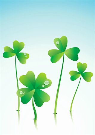 four shapes - Vector illustration of a successful Four Leaf Clover Stock Photo - Budget Royalty-Free & Subscription, Code: 400-04323034
