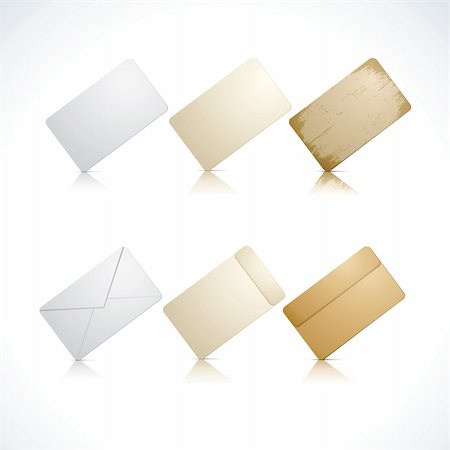 simsearch:400-07405808,k - Vector illustration of cards and envelope with reflections Stock Photo - Budget Royalty-Free & Subscription, Code: 400-04323030