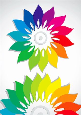 Vector abstract flower colors of the rainbow Stock Photo - Budget Royalty-Free & Subscription, Code: 400-04323032