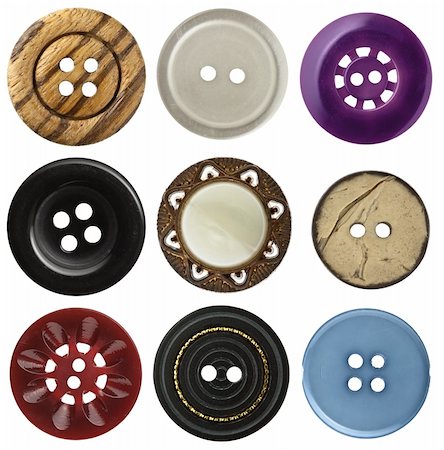 simsearch:400-05683268,k - Various sewing buttons set on white background Photographie de stock - Aubaine LD & Abonnement, Code: 400-04323108