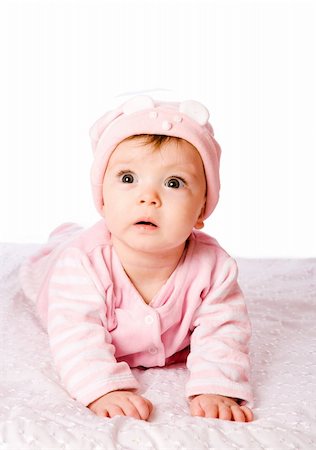 simsearch:400-04373087,k - Adorable Seven month Baby girl wearing pink suite Photographie de stock - Aubaine LD & Abonnement, Code: 400-04323308