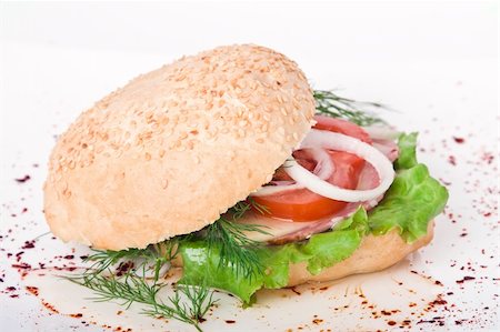 simsearch:400-06929032,k - Healthy sandwich on white background Stock Photo - Budget Royalty-Free & Subscription, Code: 400-04323346