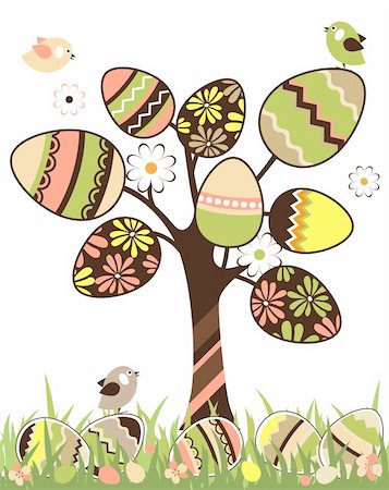 simsearch:400-05371255,k - Spring landscape with easter blossoming tree and eggs Foto de stock - Royalty-Free Super Valor e Assinatura, Número: 400-04323471