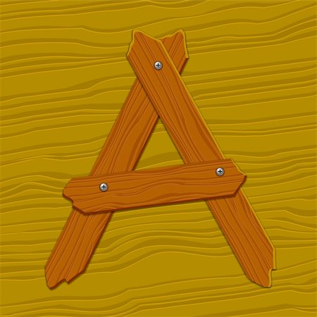 simsearch:400-08073944,k - The stylized wooden letter. Vector illustration. Stock Photo - Budget Royalty-Free & Subscription, Code: 400-04323596