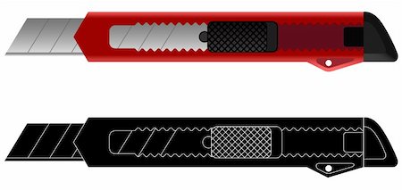stanley knife - Layered vector illustration of a paper knife. Stock Photo - Budget Royalty-Free & Subscription, Code: 400-04323618
