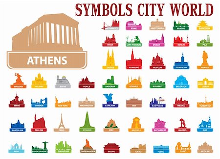 Symbols city world. Vector illustration for you design Stock Photo - Budget Royalty-Free & Subscription, Code: 400-04323740