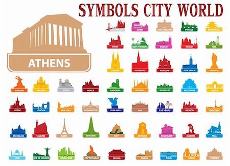 simsearch:400-07103691,k - Symbols city world. Vector illustration for you design Foto de stock - Super Valor sin royalties y Suscripción, Código: 400-04323740