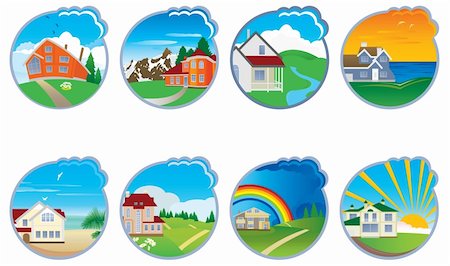 Buildings. Set. Vector illustration for you design Stock Photo - Budget Royalty-Free & Subscription, Code: 400-04323742